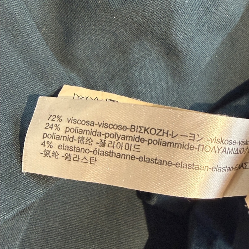 Massimo Dutti Dress Dark Green Drawstring Waist Size Small - Picture 7 of 8